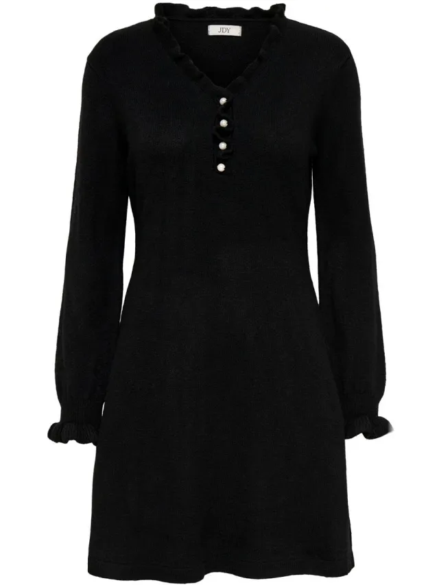 JDY Gebreide jurk JDYLETTY Korte jurk Black