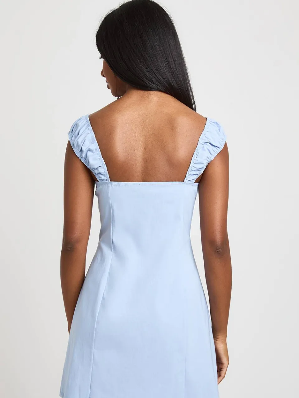 boohoo Dames Bengaline Mini Jurk Met Korte Mouwen En Bustdetail pastelblauw, foto 2