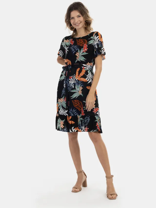 Usha dress nowles Zwart