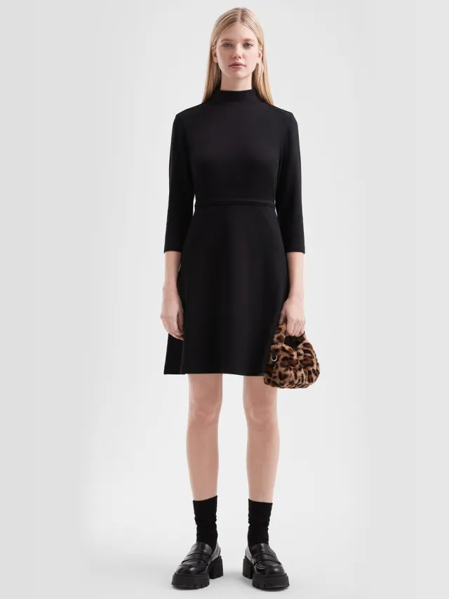 QS female - Aansluitende jurk van interlock-jersey zwart