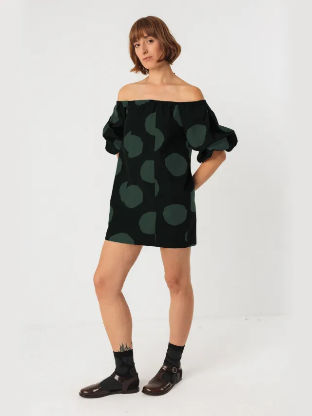 Skfk dames vegan Jurk Silbane Groen Zwart