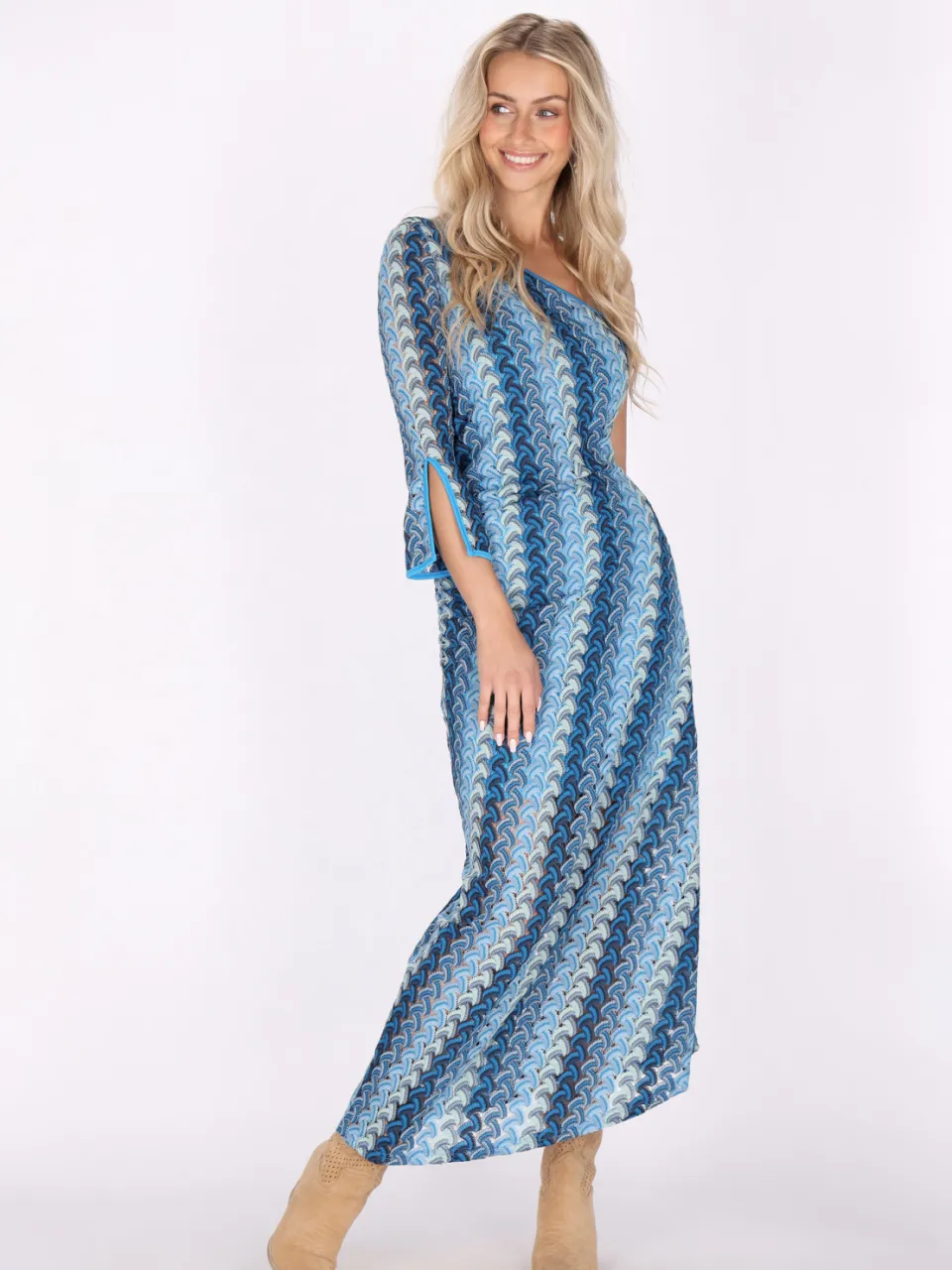 IZIA Jurk Dames Blauw Veelkleurig