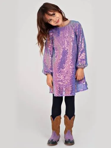 Jubel korte jurk met glitters lila, foto 2