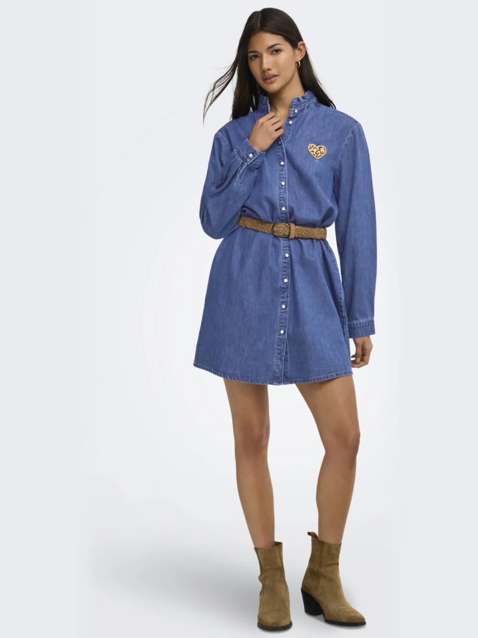 Only spijkerjurk met patches - blauw, foto 4