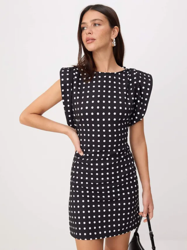 Trendyol TRENDYOLMİLLA Dames Zwart Stippen Kort / Mini Kort Bodycon Jurken