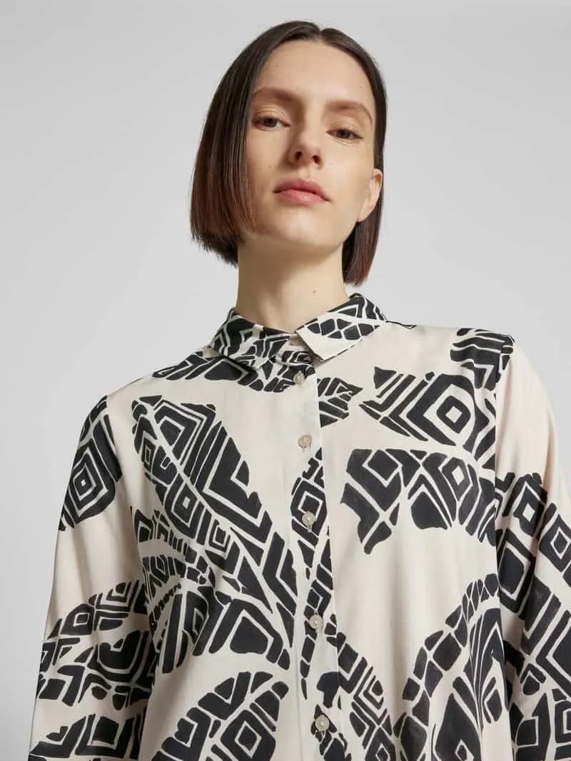 Milano Italy Midi-jurk met all-over print zwart, foto 3