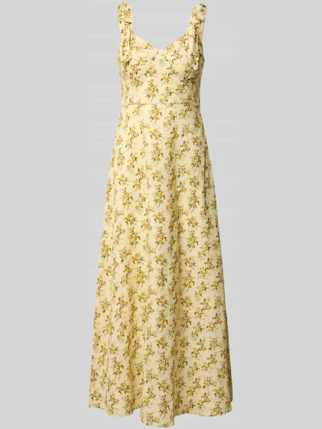 Yas midi-jurk met all-over bloemenmotief model 'Yaselin' geel, foto 2