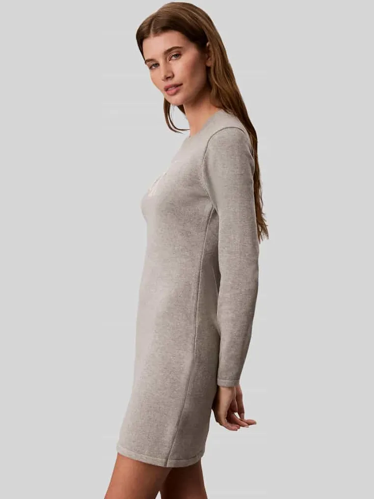 Calvin Klein Slim fit vrijetijdsjurk van puur katoen middengrijs gemêleerd, foto 3
