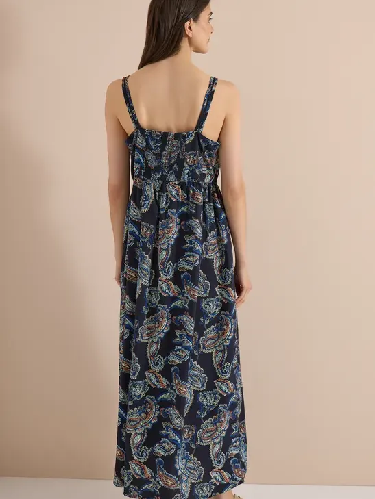 cecil Maxijurk met V-hals en print blauw, foto 3