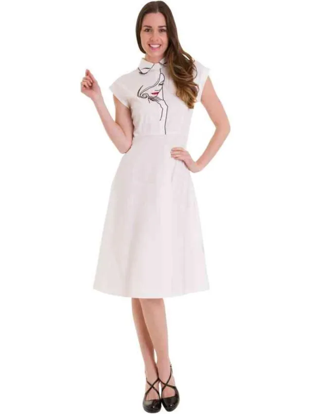 Dancing Days MODEL FACE Lange jurk - XS - Wit