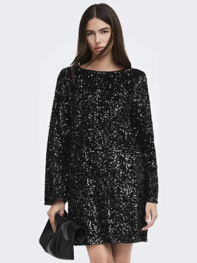 Only paillettenjurk zwart