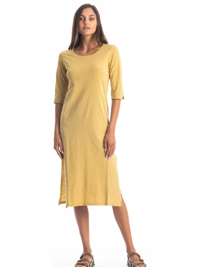 RAVENS VIEW IBIZA dames vegan Maxi Jurk Mia Goud Geel