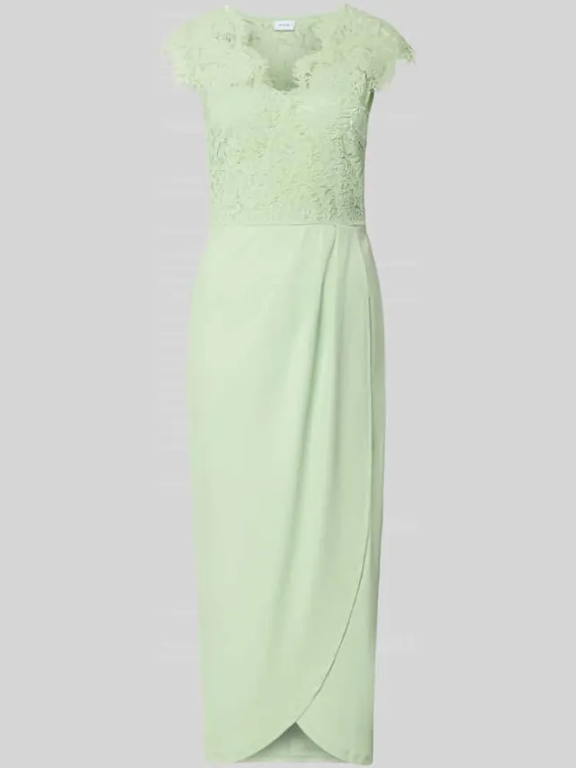 Vila Midi-jurk met kant Model 'CLARA' groen, foto 2