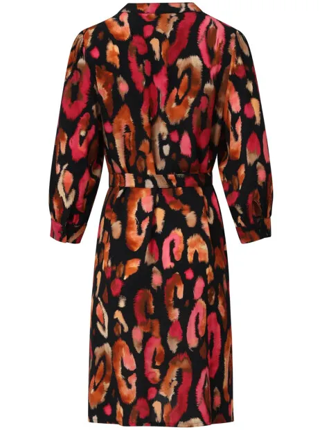Smashed Lemon 25677 roze en zwart dierenprint jurk, foto 2