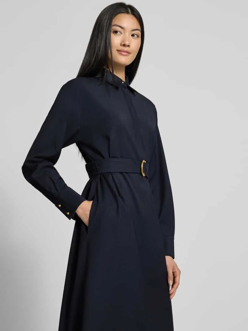 Max Mara Getailleerde vrijetijdsjurk van pure scheerwol model 'PAGELLA' marineblauw, foto 4