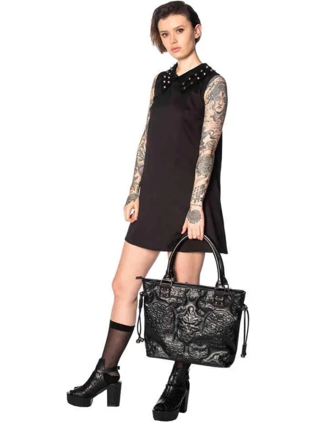 Banned URBAN VAMP COLLAR STUDS Korte jurk - L - Zwart