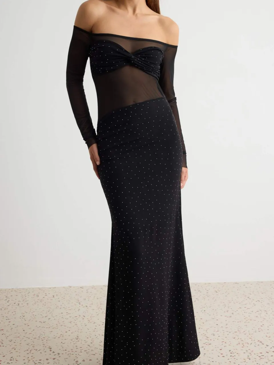 Trendyol TRENDYOLMİLLA Dames Zwart Effen Maxi Lang Meerminmodel Avond- Gala- Jurk, foto 2