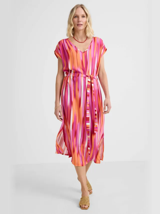 Smashed Lemon zomerjurk met all over print roze Roze/oranje