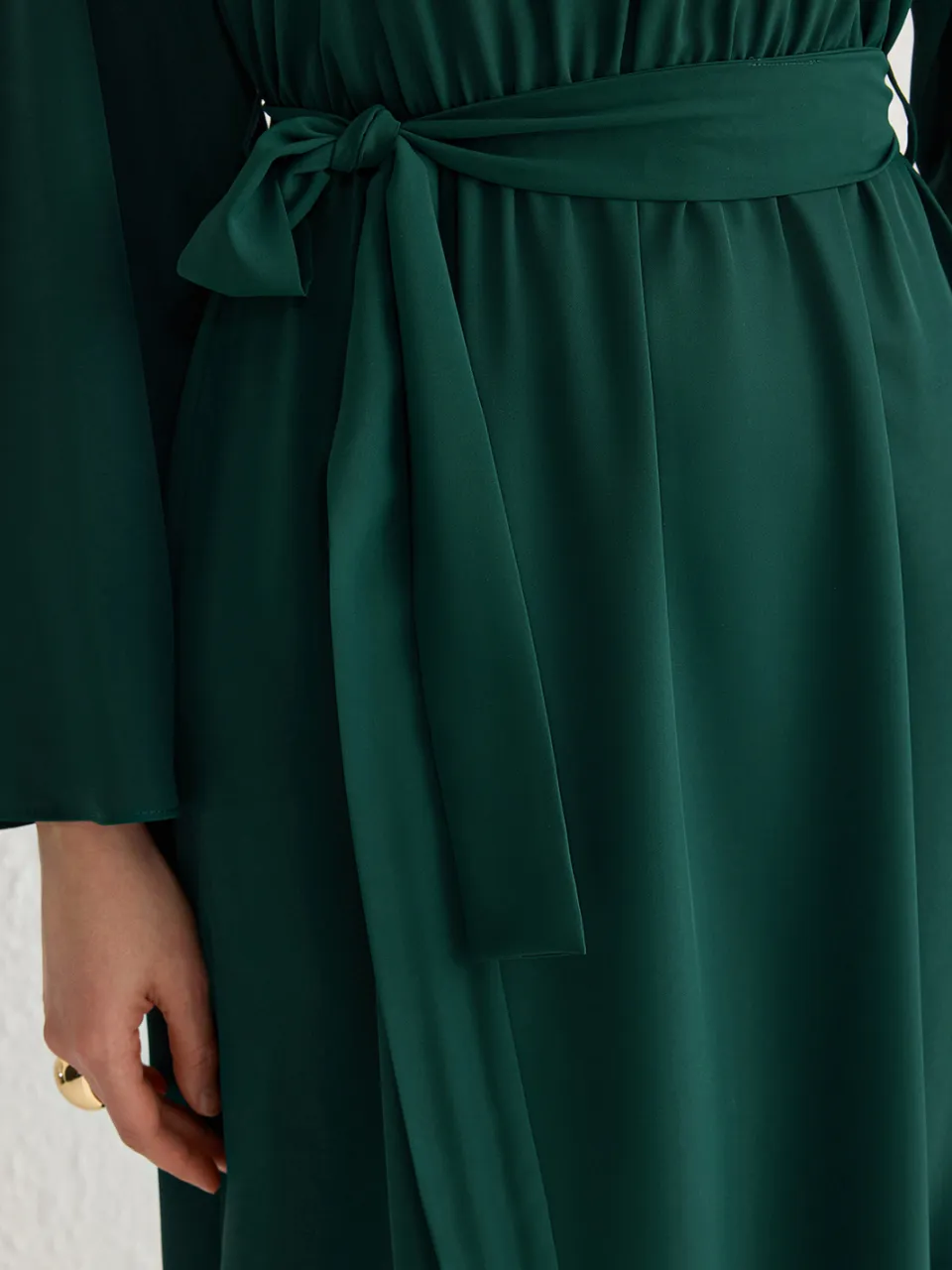 Trendyol Modest Dames Kaki Maxi Lang Casual Skater Modest Jurken, foto 2