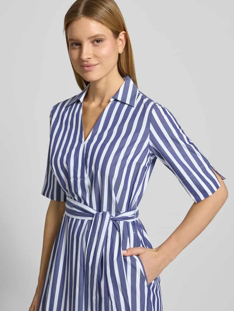 White Label Knie-lange overhemdjurk met strikceintuur blauw, foto 4