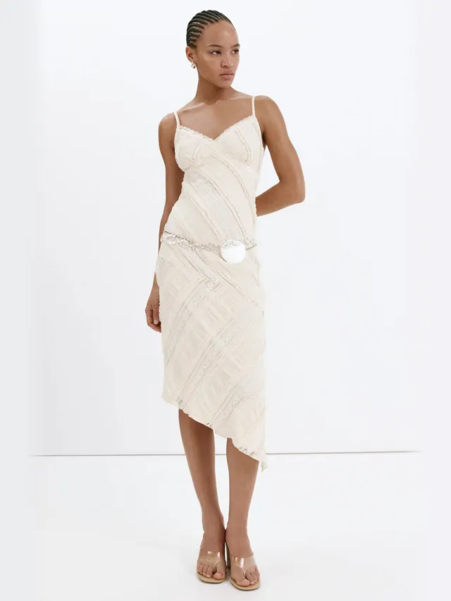 Mango midi jurk - ecru