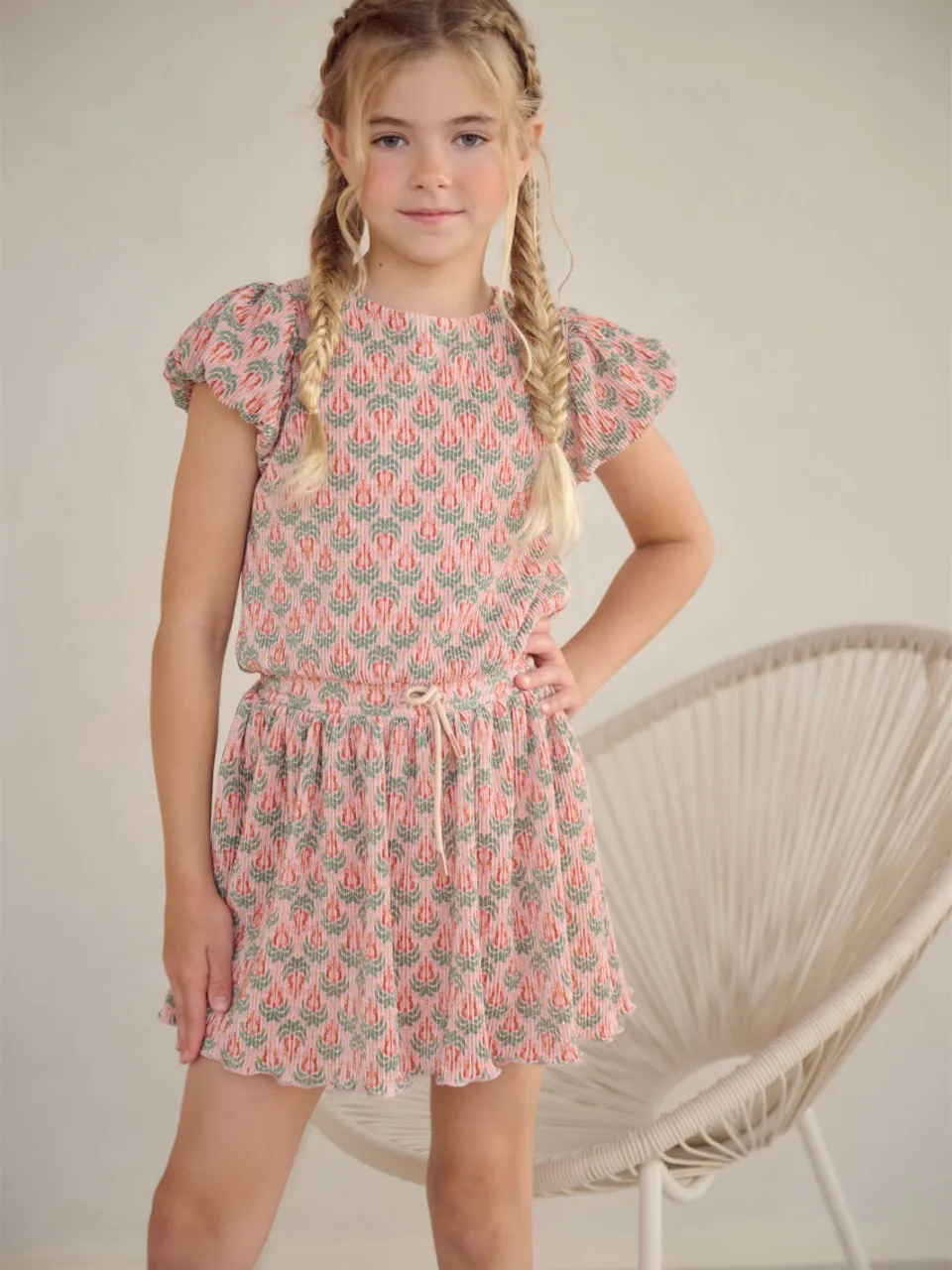 Nono Miron midi jurk groen roze, foto 4