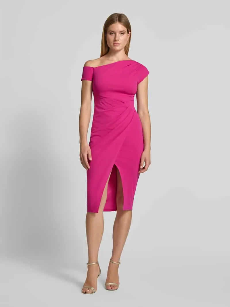 Lipsy Slim fit midi-jurk met loopsplit Felroze