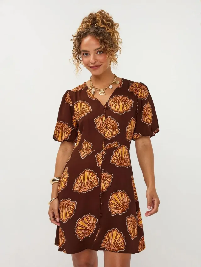 Ydence Dress Nika Brown Shells