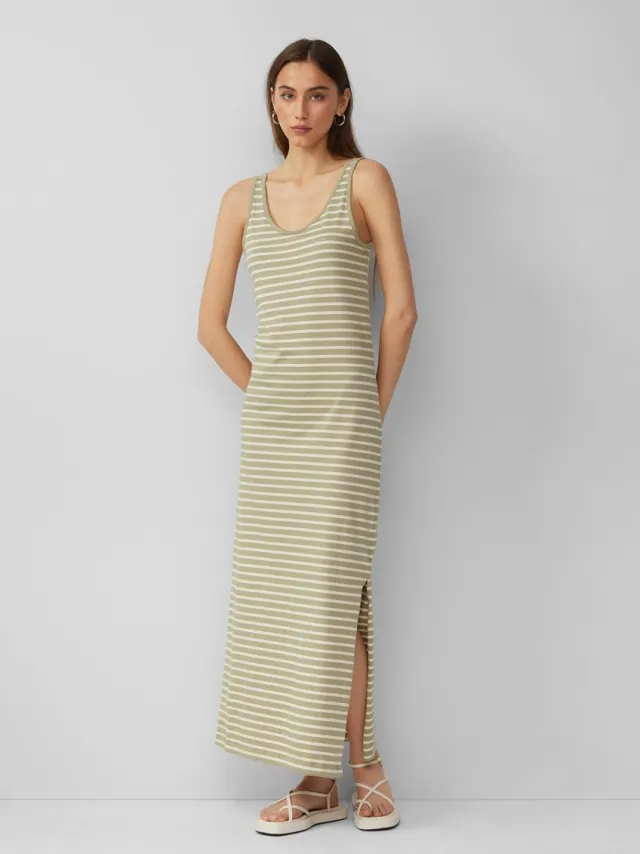 Q/S designed by Dames jurk - Vrouwen - 72G0 GREEN - katoen