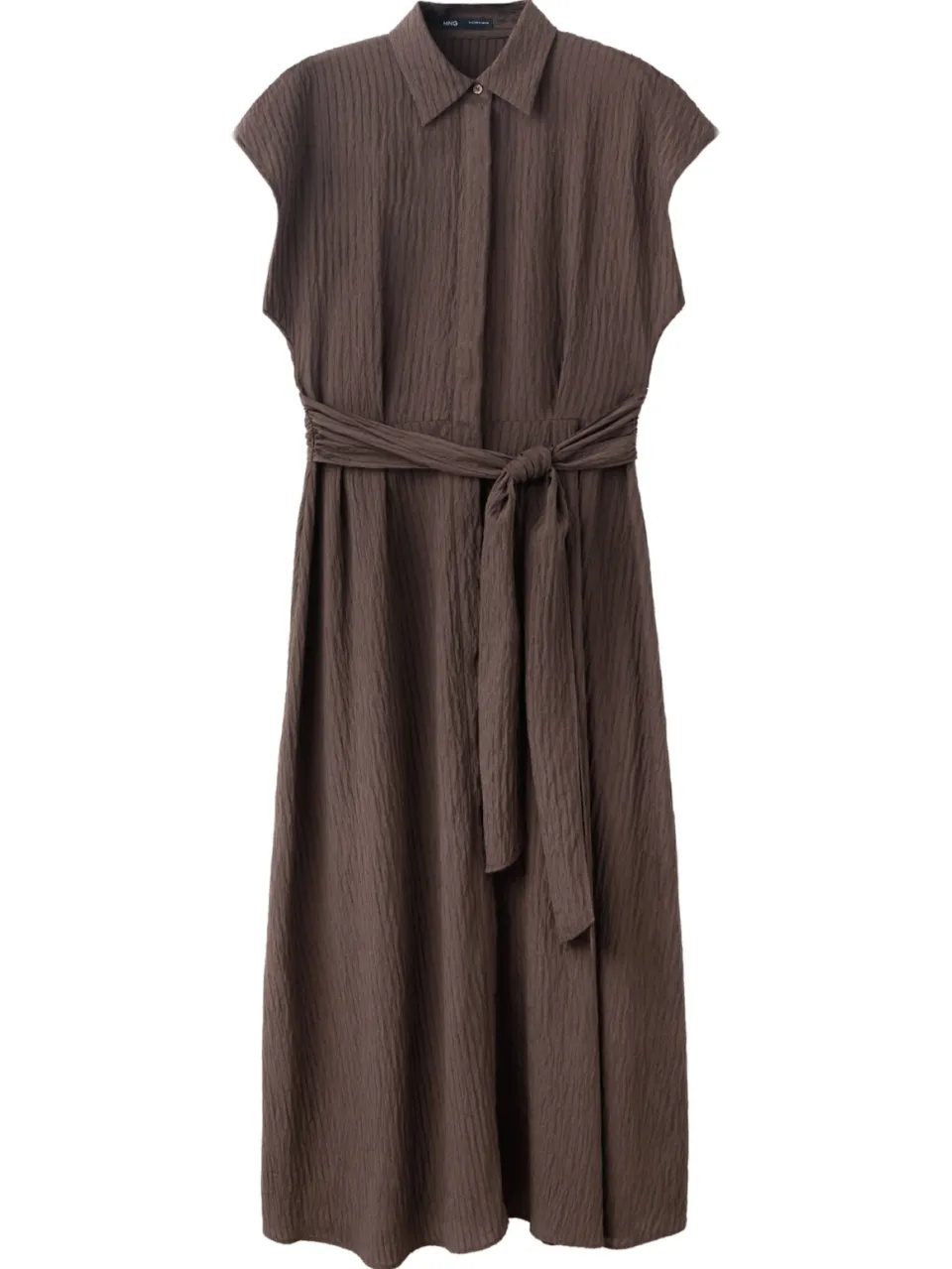 Mango blousejurk met ceintuur - bruin, foto 2