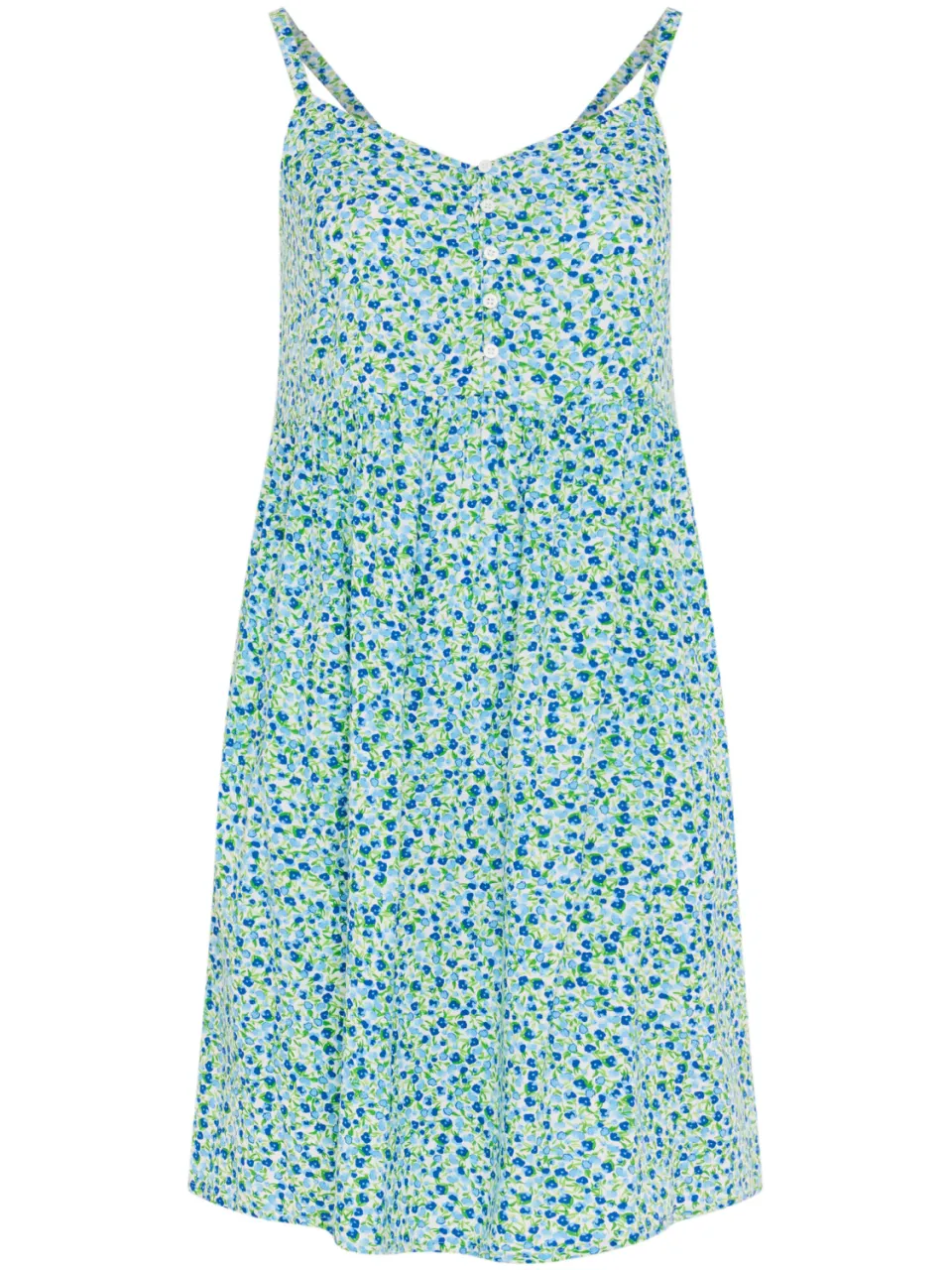 Yours Blauwe Midizomerjurk Met Fijne Bloemenprint En Bandjes-64, foto 4