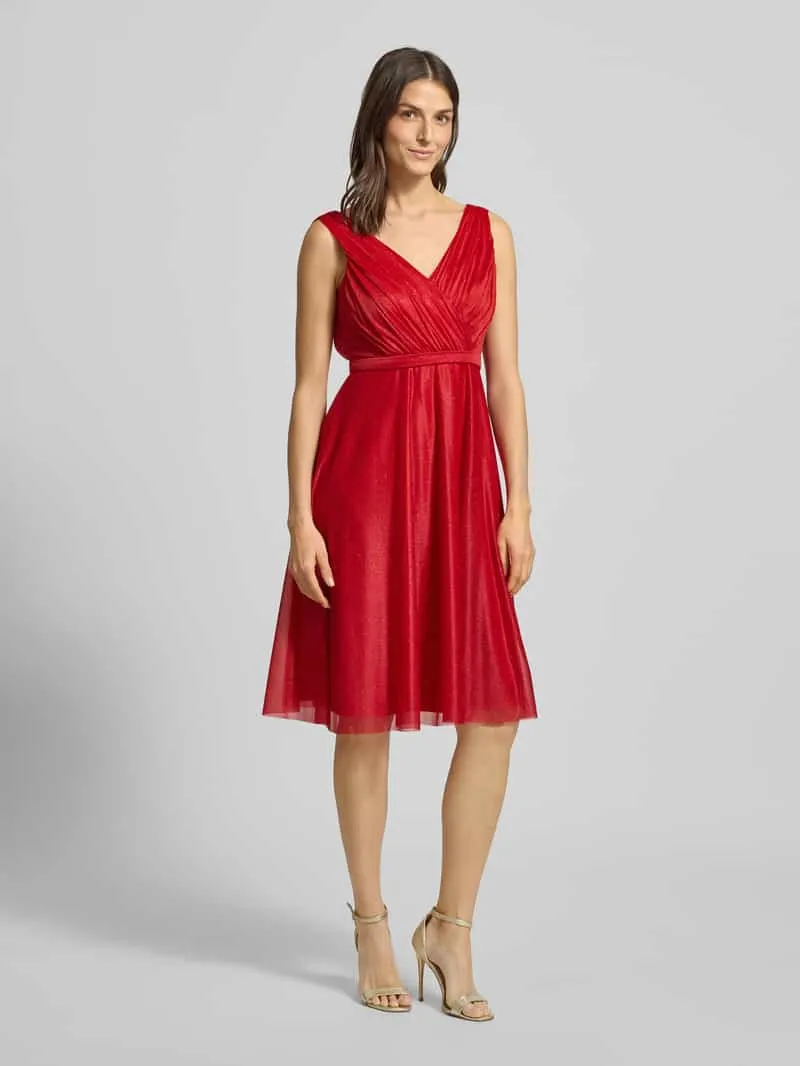 TROYDEN COLLECTION Jurk met glitter-mesh Rood