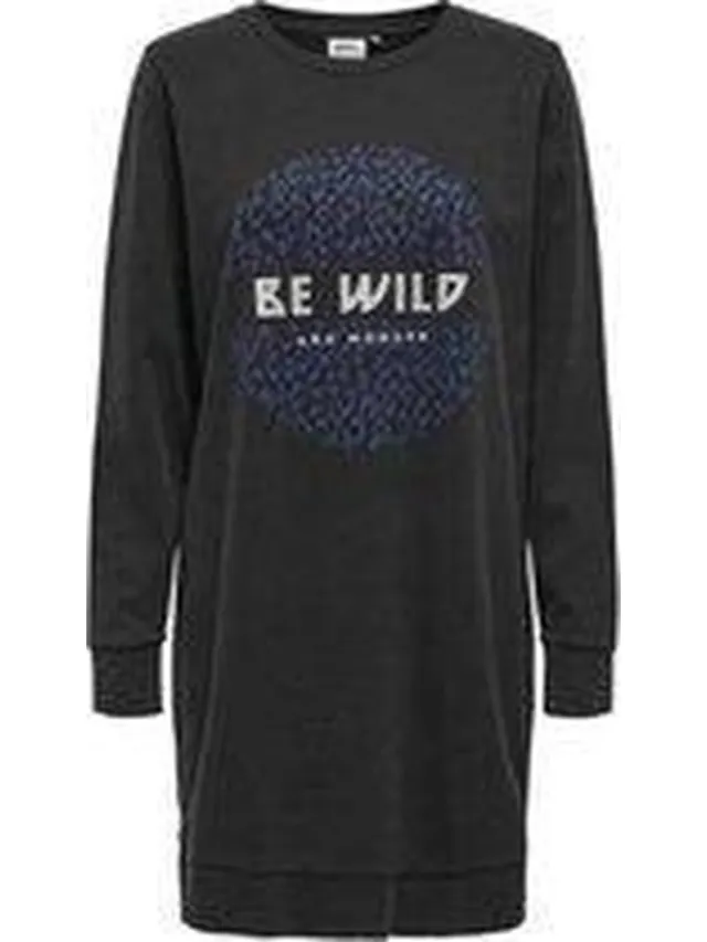 Only ONLYONLLUCINDA LIFE L/S WILD BOX Jurk SWTBlackM Black Print:BE