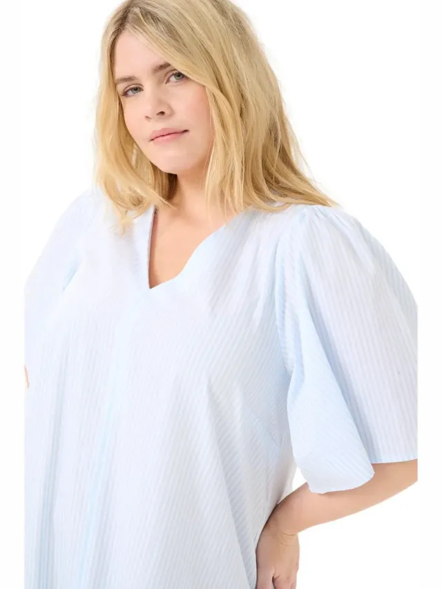 Kaffe Curve Damesjurk KAFFE Curve KCBethi nantucket breeze/chalk stripe