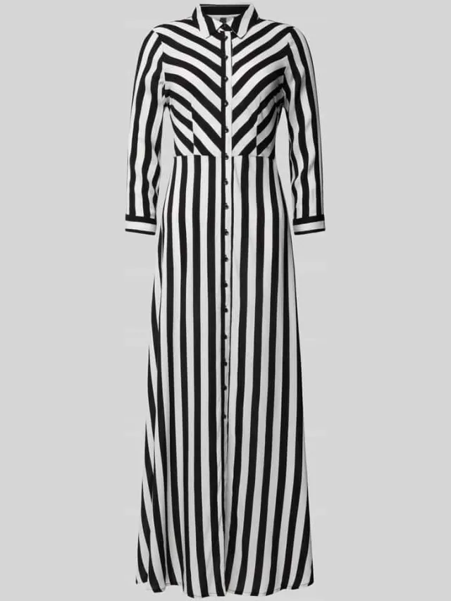 Yas Overhemdjurk van viscose met knoopsluiting zwart, foto 2