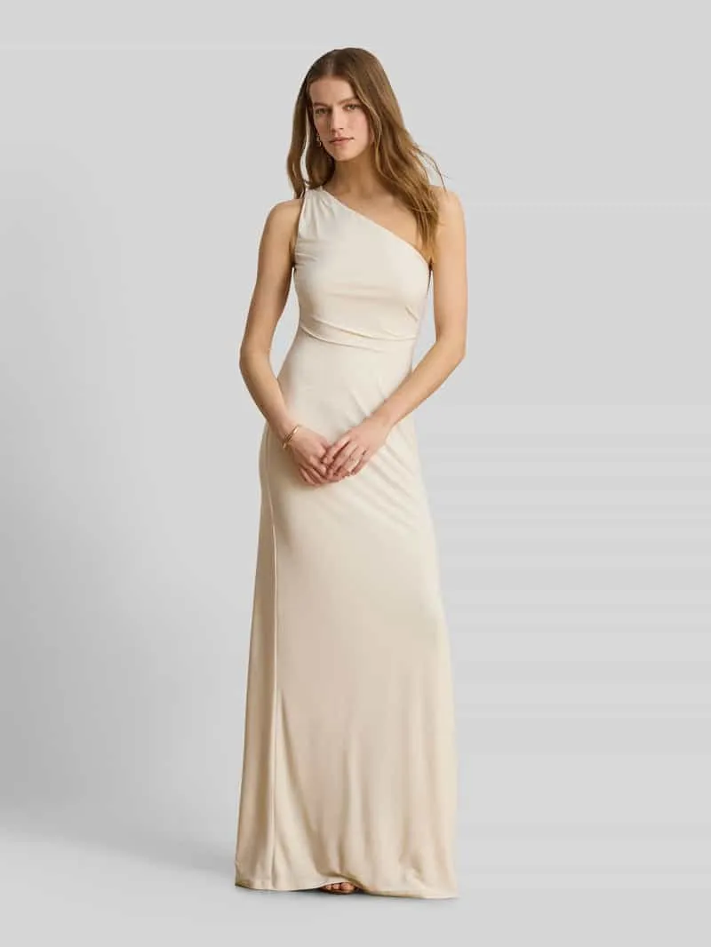 Lauren Ralph Lauren Nauwsluitende avondjurk met one-shoulderhals Beige