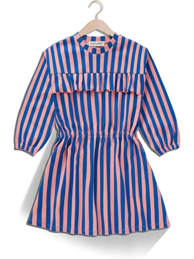 SPROET & SPROUT Meisjes Jurken Ruffle Dress Stripes - Roze