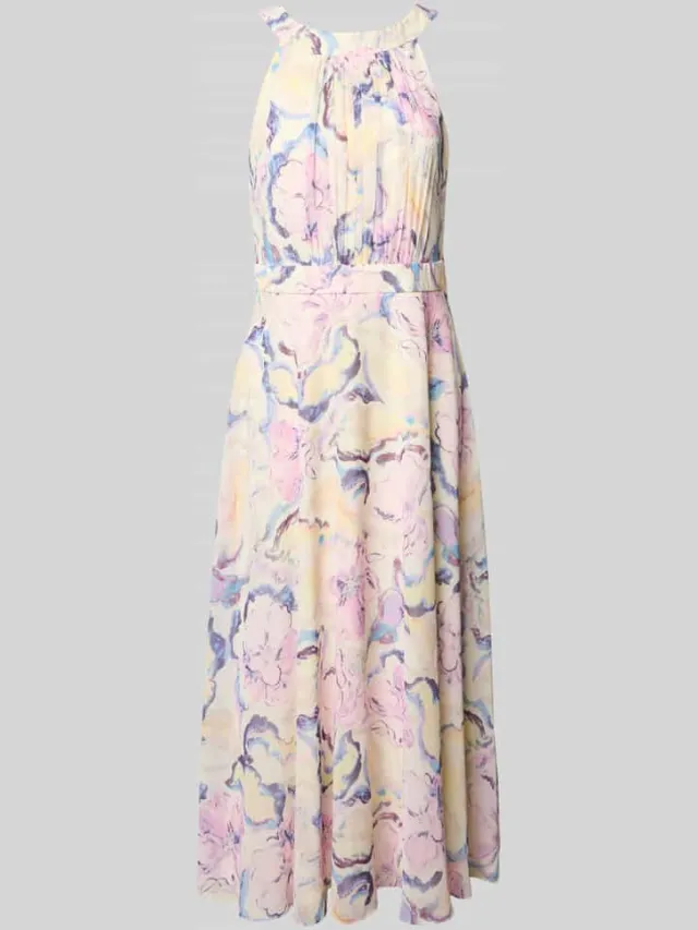 Christian Berg Cocktail midi-jurk met all-over bloemenmotief lichtroze gemêleerd, foto 2