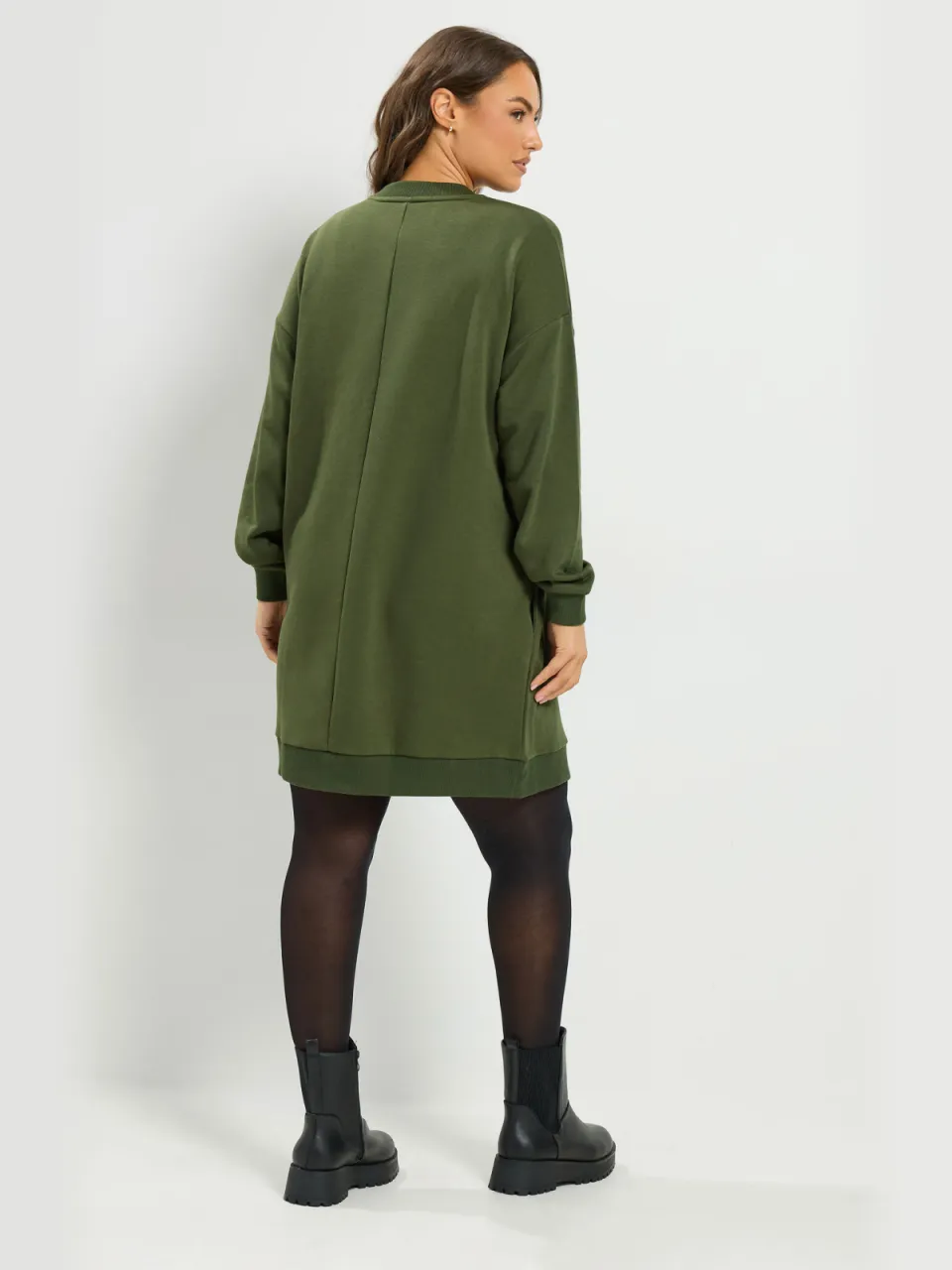 Yours Kakigroene Sweatshirt Minijurk-52, foto 2