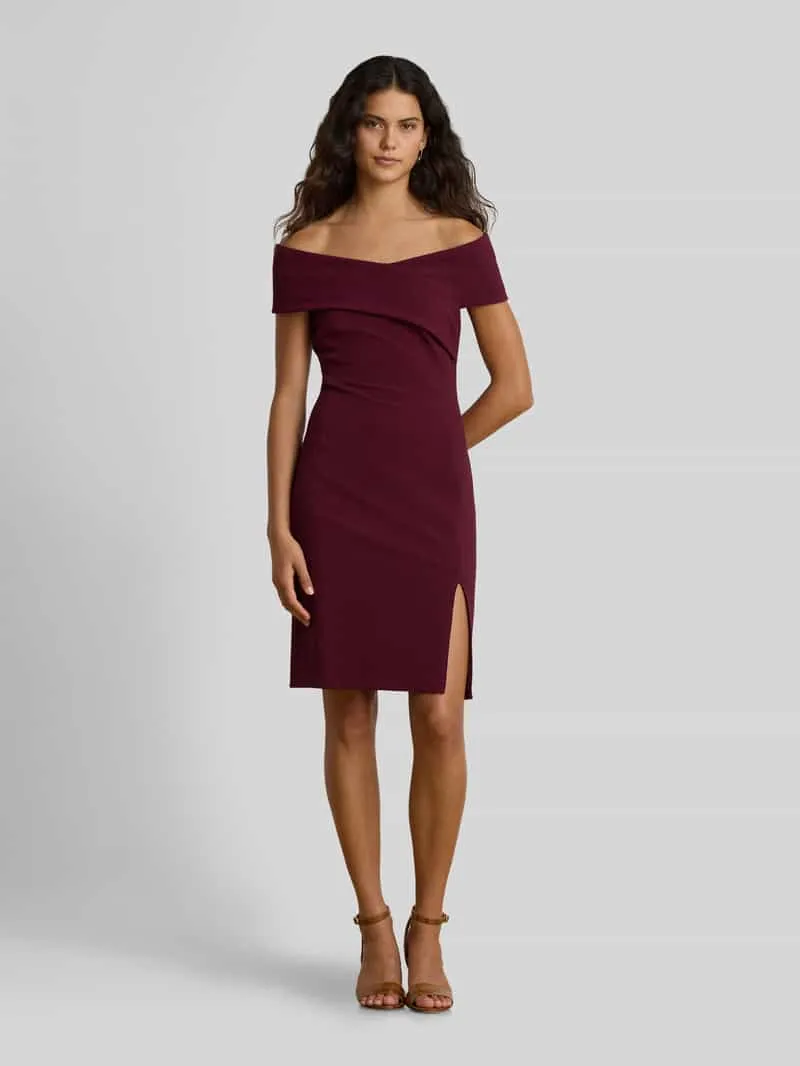 Lauren Ralph Lauren Cocktailjurk met carmenhals Bordeaux