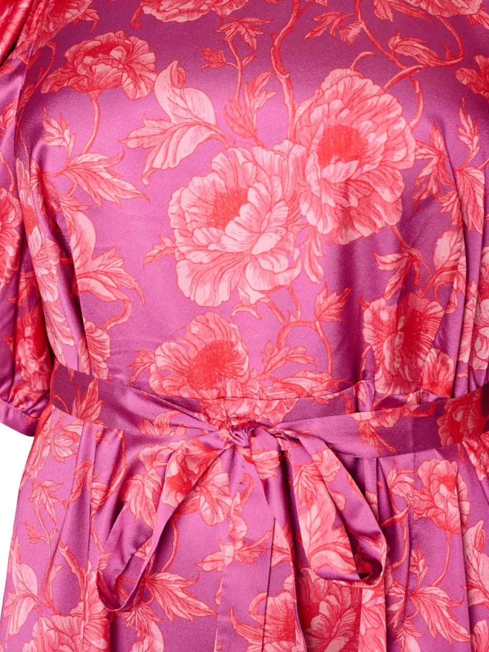 Zizzi gebloemde midi jurk Plus Size - roze, foto 6