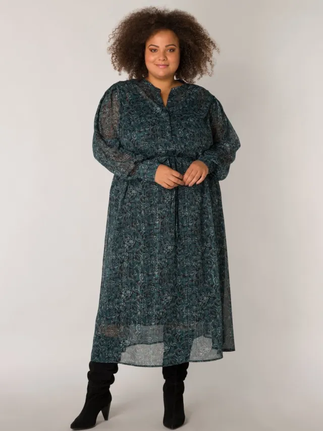 Yesta Donna Jurk - Black Multi Colour - maat 1(48)