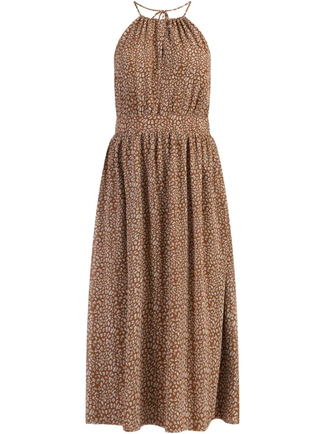 Faina Midi-jurk van chiffon Kameel Wit