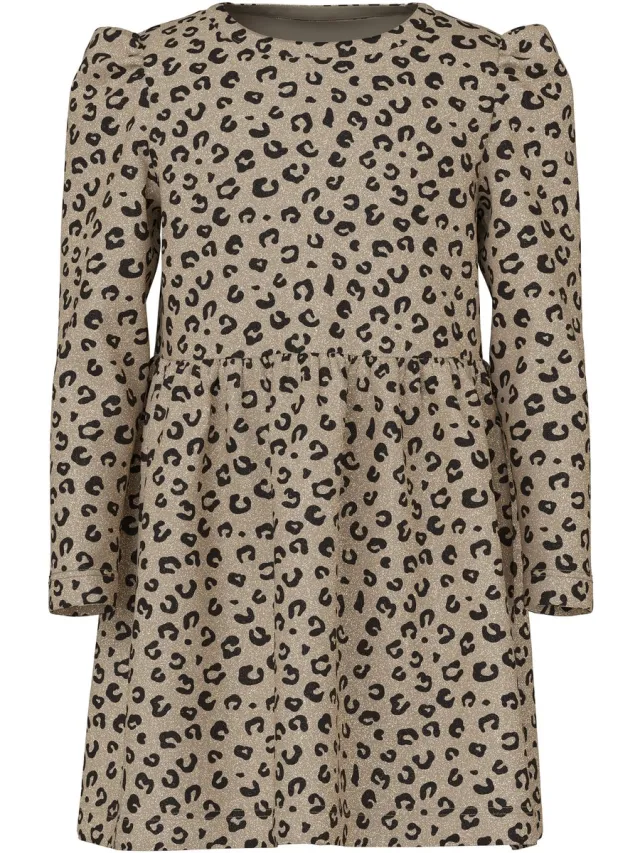 NAME IT REBEKKA jurk - bruin Silver Mink