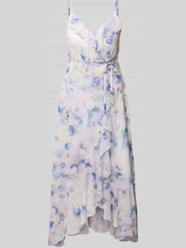 Jake*s Cocktail Midi-jurk met volants en strikceintuur ecru, foto 2