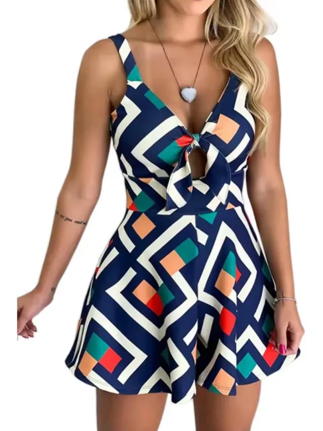 RedParrot Playsuit Jurk Blauw - Zomer - Dames Mode - Kort - Dress