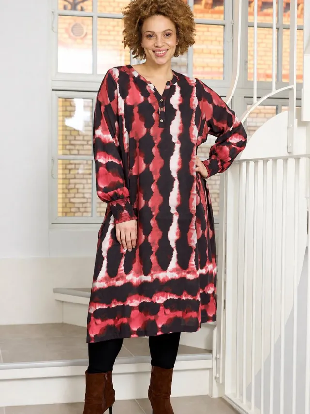 Zhenzi jurk lange mouw Dark Maroon