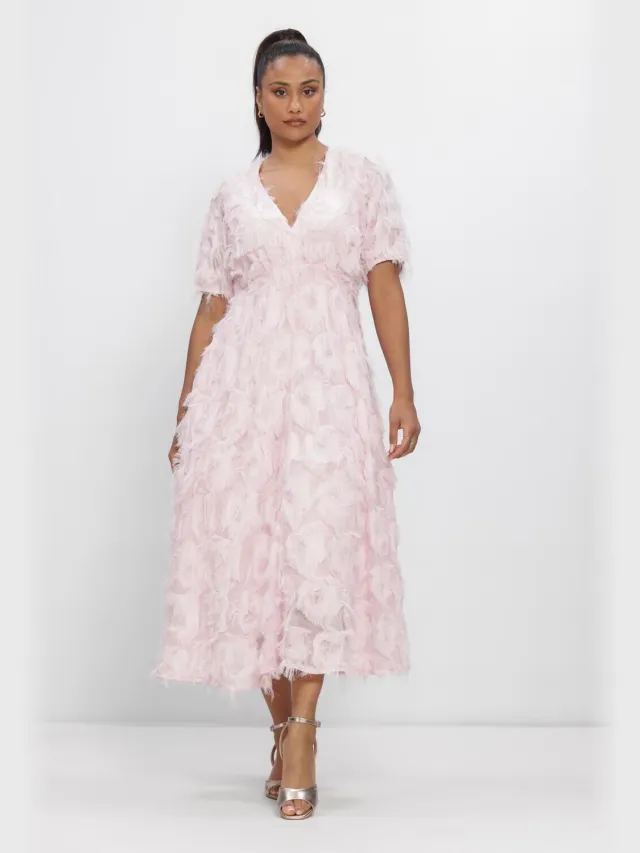 Y.A.S. YAS Dames Jurken Yaspazylla 2/4 Midi Dress S. - Lichtroze