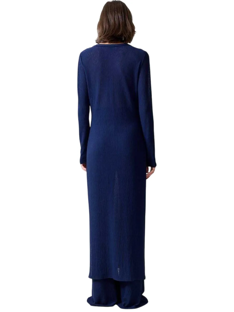 French Connection Dames Meera Geribbelde Maxi Jurk (Blauw)