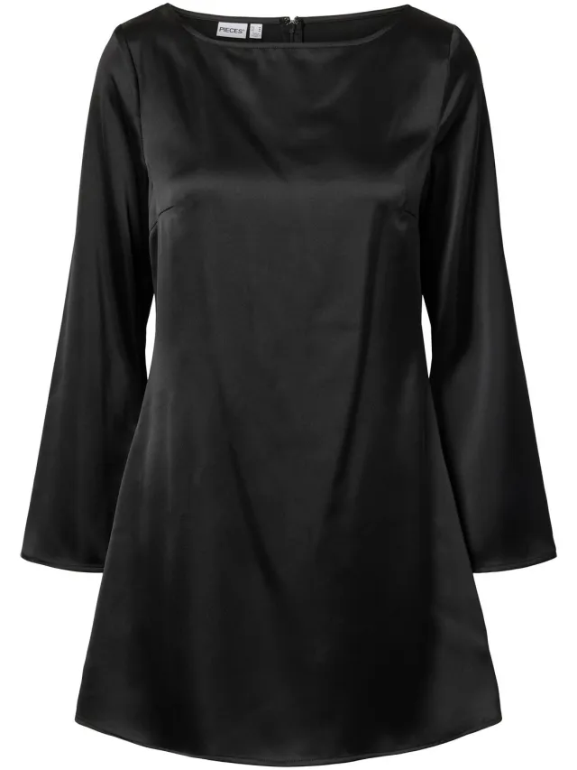 Pieces Pcevy Ls Short Dress Black | Zwart | Maat: